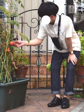 「ダニエルウェリントン」｜「アイテム（その他シューズ）」を使った、みっち~さん（メンズ・166cm）の夏コーディネート