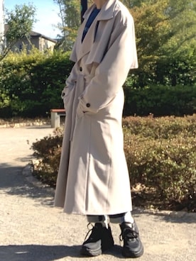 「平成最後のWEARISTAセンバツ」｜「アイテム（トレンチコート）」を使った、みっち~さん（メンズ・166cm）の春コーディネート