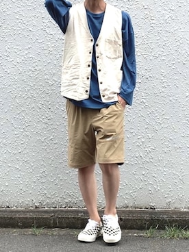 「revertical（リバーティカル）のアイテム」を使った、みっち~さん（メンズ・166cm）の夏コーディネート