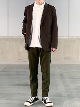 「無印良品」｜みっち~さん（メンズ・165cm）の冬コーディネート