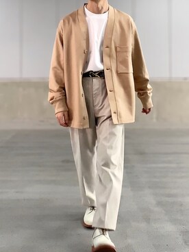 「Hanes」｜「アイテム（スラックス）」を使った、みっち~さん（メンズ・165cm）の冬コーディネート