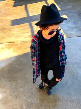 「クラッシュスキニー」｜H.M.さん（キッズ・110cm）の冬コーディネート