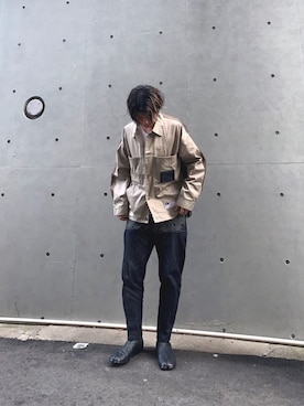 「Maison Margiela（メゾンマルジェラ）のMaison Margiela - Tabi アンクルブーツ - men - レザー - 42（ブーツ）」を使った、いたる氏さん（メンズ・174cm）の春コーディネート