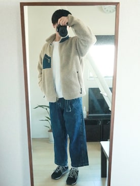 「Lee（リー）のアイテム（ブルゾン）」を使った、カガミケイさん（メンズ・180cm）の冬コーディネート