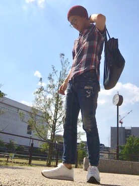 モコ太郎さん（メンズ・173cm）の夏コーディネート