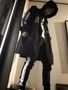 「８(eight)（エイト）のアイテム（モッズコート）」を使った、モコ太郎さん（メンズ・173cm）の秋コーディネート