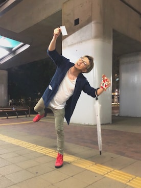 モコ太郎さん（メンズ・173cm）の夏コーディネート