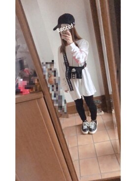 「Champion（チャンピオン）のアイテム（キャップ）」を使った、かなやんᕱ⑅︎ᕱさん（レディース・144cm）の秋コーディネート