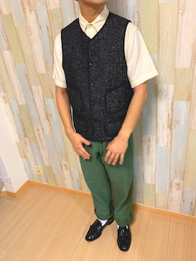 「BROWN'S BEACH JACKET（ブラウンズビーチジャケット）のアイテム（トップス）」を使った、ふーごさん（メンズ・170cm）の秋コーディネート