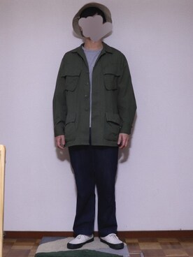 「Hender Scheme（エンダースキーマ）のアイテム（ハット）」を使った、ふーごさん（メンズ・170cm）の冬コーディネート