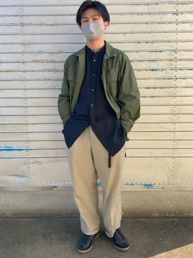 「コモリシャツ」｜ふーごさん（メンズ・170cm）の冬コーディネート