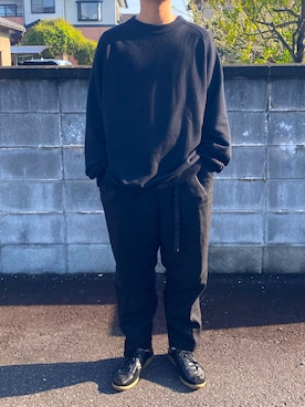 「marka（マーカ）のアイテム（スウェット）」を使った、ふーごさん（メンズ・170cm）の春コーディネート