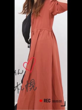 「PAGEBOY（ページボーイ）のイージーケアカイキンシャツワンピース（ワンピース、レッド系）」を使った、r i n さん（レディース・150cm）の夏コーディネート