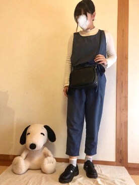 「BEAMS（ビームス）のアイテム（オールインワン・サロペット）」を使った、はゆさん（レディース・154cm）の秋コーディネート