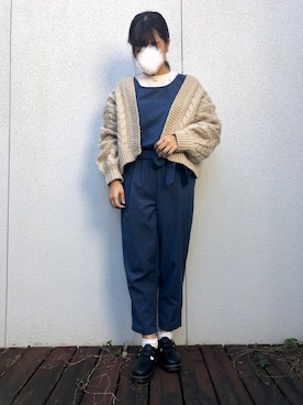 「BEAMS（ビームス）のアイテム（オールインワン・サロペット）」を使った、はゆさん（レディース・154cm）の秋コーディネート