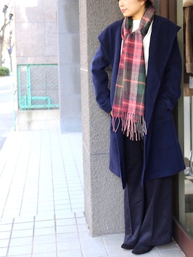 「アイテム（ダウンジャケット/コート、ブルー系）」を使った、libelle more staffさん（レディース・164cm）の冬コーディネート