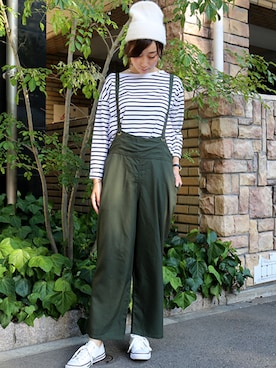 「アイテム（オールインワン・サロペット）」を使った、libelle more staffさん（レディース・164cm）の秋コーディネート