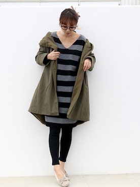 「レギンスコーデ」｜「アイテム（ジャケット/アウター）」を使った、libelle more staffさん（レディース・164cm）の秋コーディネート