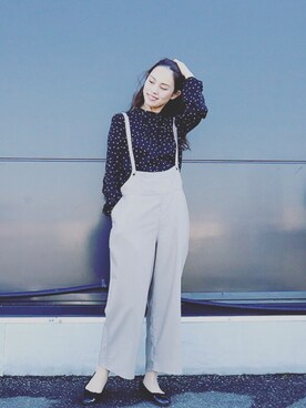 「モカ」｜「アイテム（オールインワン・サロペット）」を使った、libelle more staffさん（レディース・164cm）の冬コーディネート