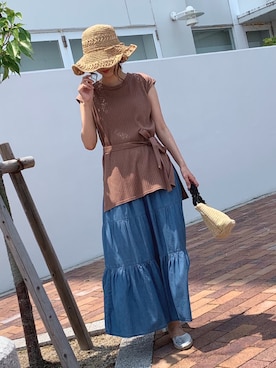 「CHARM BERRY TIC（チャームベリーチック）のアイテム」を使った、libelle more staffさん（レディース・165cm）の夏コーディネート