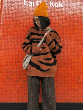 「chanel」｜「アイテム（ニットキャップ/ビーニー）」を使った、SUZANNEさん（レディース・153cm）の冬コーディネート