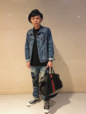 「FIND（ファインド）のアイテム」を使った、Yu Laiさん（メンズ・173cm）の春コーディネート