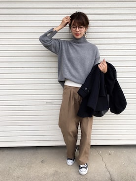 「VIS（ビス）のアイテム（ジャケット/アウター）」を使った、miisuuzuukiiさん（レディース・161cm）の冬コーディネート