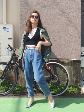 「INFIELDER DESIGN（インフィールダーデザイン）のアイテム」を使った、miisuuzuukiiさん（レディース・161cm）の春コーディネート