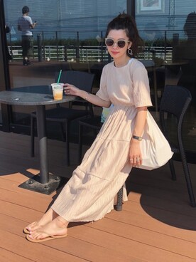 「A.D.S.R.（エーディーエスアール）のA.D.S.R　エー・ディー・エス・アール　MILLIE　ミリー（サングラス）」を使った、miisuuzuukiiさん（レディース・161cm）の夏コーディネート