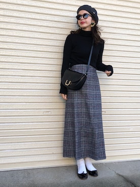 「白ソックス」｜miisuuzuukiiさん（レディース・161cm）の冬コーディネート