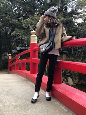 「Acne Studios（アクネストゥディオズ）のアイテム（ジャケット/アウター）」を使った、miisuuzuukiiさん（レディース・161cm）の冬コーディネート