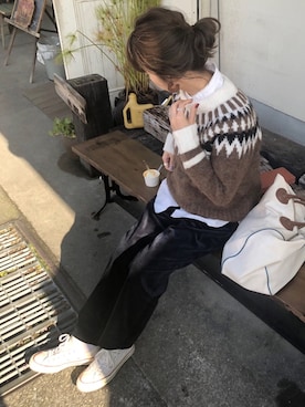 「ALLUMER（アリュメール）のアイテム（トップス）」を使った、miisuuzuukiiさん（レディース・162cm）の秋コーディネート