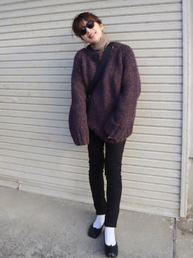 「アイテム（バレエシューズ）」を使った、miisuuzuukiiさん（レディース・162cm）の冬コーディネート