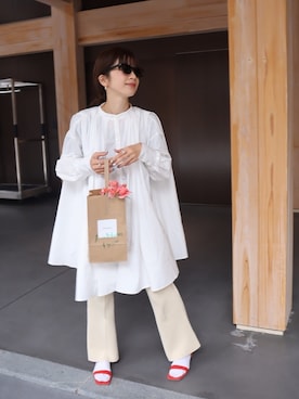 「春めきシューズ」｜「アイテム（シャツワンピース）」を使った、miisuuzuukiiさん（レディース・162cm）の春コーディネート