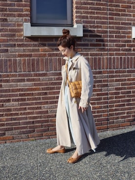 「メガネ」｜「アイテム（トレンチコート）」を使った、miisuuzuukiiさん（レディース・162cm）の春コーディネート