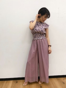 「ガウチョパンツ」｜MAYUKOさん（レディース・156cm）の夏コーディネート