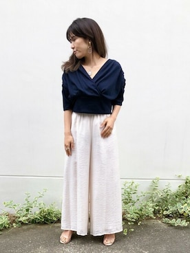 「DRWCYS（ドロシーズ）のアイテム（パンツ）」を使った、MAYUKOさん（レディース・156cm）の夏コーディネート