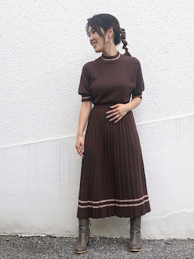 「DRWCYS（ドロシーズ）のアイテム（ワンピース）」を使った、MAYUKOさん（レディース・156cm）の秋コーディネート