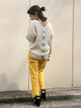 「DRWCYS（ドロシーズ）のアイテム（パンツ）」を使った、MAYUKOさん（レディース・156cm）の秋コーディネート