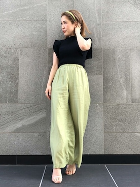 「DRWCYS（ドロシーズ）のアイテム（パンツ）」を使った、MAYUKOさん（レディース・156cm）の春コーディネート