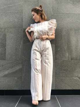 「DRWCYS（ドロシーズ）のアイテム（パンツ）」を使った、MAYUKOさん（レディース・156cm）の夏コーディネート