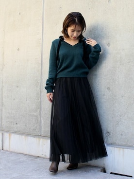 「DRWCYS（ドロシーズ）のアイテム（パンツ）」を使った、MAYUKOさん（レディース・156cm）の秋コーディネート