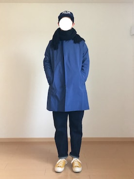 「YAECA」｜「アイテム（その他アウター）」を使った、べーさんさん（メンズ・175cm）の冬コーディネート
