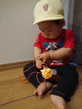 「9ヶ月」｜「アイテム（キャップ）」を使った、エトさん（キッズ・60cm）の夏コーディネート