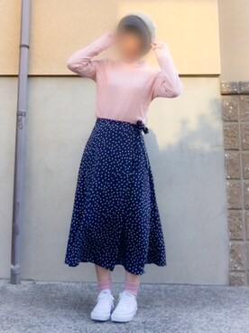 「CONVERSE（コンバース）のconverse（コンバース） ALL STAR OX（オールスターOX）（スニーカー）」を使った、もんちさん（レディース・154cm）の冬コーディネート