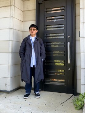 チェスターコート ブルー系 を使ったメンズ人気ファッションコーディネート Wear
