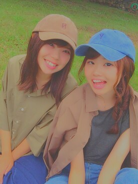 「niko and...（ニコアンド）のオリジナル ピグメントキャップ【niko and ...】（キャップ、ブラウン系）」を使った、らぶたんさん（レディース・158cm）の冬コーディネート