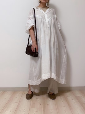 「リブニットパンツ」｜domi𓃰 さん（レディース・157cm）の夏コーディネート