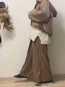 「PairPair（ペアペア）のアイテム（ブルゾン）」を使った、domi𓃰 さん（レディース・157cm）の冬コーディネート