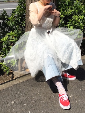 「MIYAO（ミヤオ）のアイテム（トップス）」を使った、Aileenさん（レディース・160cm）の春コーディネート